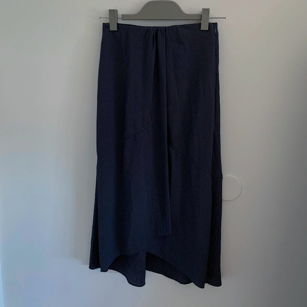 High-Waisted Vince Satin Textured Midi Skirt